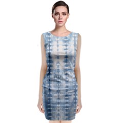 Indigo Grey Tie Dye Kaleidoscope Opaque Color Classic Sleeveless Midi Dress by Mariart