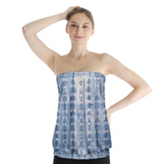 Indigo Grey Tie Dye Kaleidoscope Opaque Color Strapless Top by Mariart