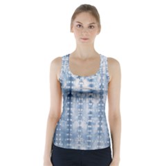 Indigo Grey Tie Dye Kaleidoscope Opaque Color Racer Back Sports Top by Mariart