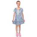 Indigo Grey Tie Dye Kaleidoscope Opaque Color Kids  Short Sleeve Velvet Dress View1