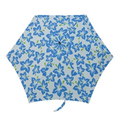 Hibiscus Flowers Seamless Blue Mini Folding Umbrellas