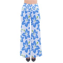 Hibiscus Flowers Seamless Blue Pants