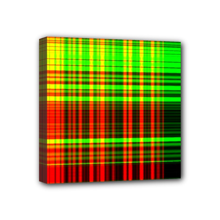 Line Light Neon Red Green Mini Canvas 4  x 4 