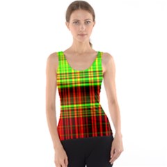 Line Light Neon Red Green Tank Top by Mariart