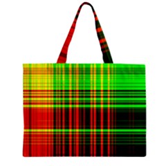 Line Light Neon Red Green Zipper Mini Tote Bag by Mariart