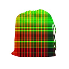 Line Light Neon Red Green Drawstring Pouches (extra Large) by Mariart