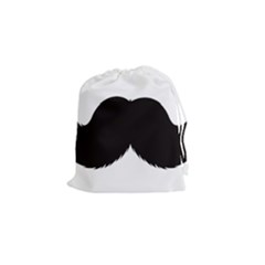 Mustache Owl Hair Black Man Drawstring Pouches (small) 