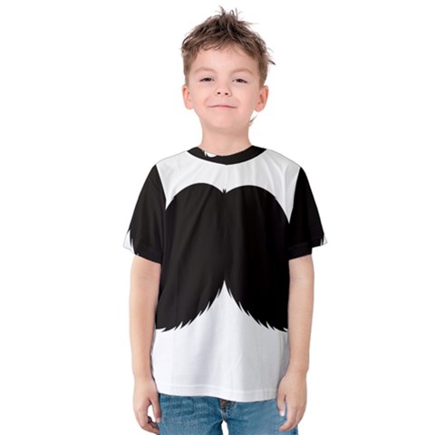 Mustache Owl Hair Black Man Kids  Cotton Tee by Mariart