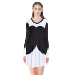 Mustache Owl Hair Black Man Flare Dress by Mariart