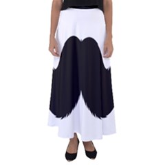 Mustache Owl Hair Black Man Flared Maxi Skirt by Mariart