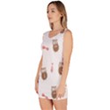 Insulated Owl Tie Bow Scattered Bird Sleeveless Bodycon Dress View2