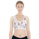 Insulated Owl Tie Bow Scattered Bird Sports Bra With Pocket View1