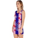 Line Vertical Polka Dots Circle Flower Blue Pink White Sleeveless Bodycon Dress View2