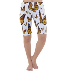 Butterfly Spoonflower Cropped Leggings  by Mariart