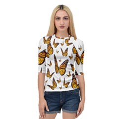 Butterfly Spoonflower Quarter Sleeve Tee