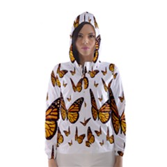 Butterfly Spoonflower Hooded Wind Breaker (women) by Mariart