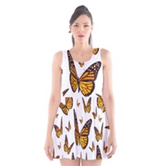 Butterfly Spoonflower Scoop Neck Skater Dress