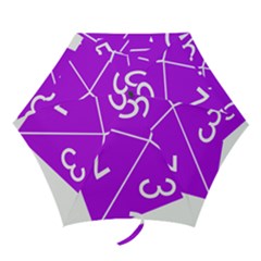 Number Purple Mini Folding Umbrellas by Mariart