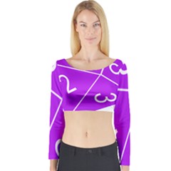 Number Purple Long Sleeve Crop Top by Mariart