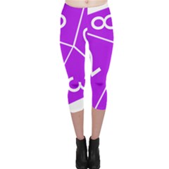 Number Purple Capri Leggings 