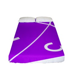 Number Purple Fitted Sheet (full/ Double Size) by Mariart