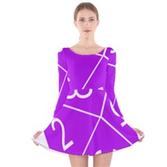 Number Purple Long Sleeve Velvet Skater Dress