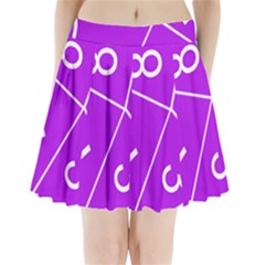 Number Purple Pleated Mini Skirt by Mariart