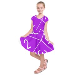 Number Purple Kids  Short Sleeve Dress