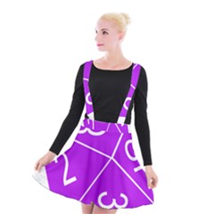 Number Purple Suspender Skater Skirt by Mariart