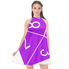 Number Purple Halter Neckline Chiffon Dress 