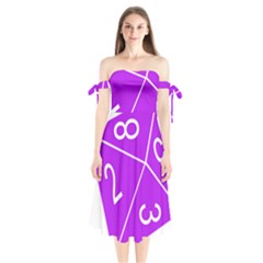 Number Purple Shoulder Tie Bardot Midi Dress