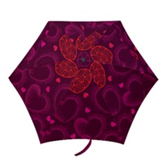 Love Heart Polka Dots Pink Mini Folding Umbrellas by Mariart