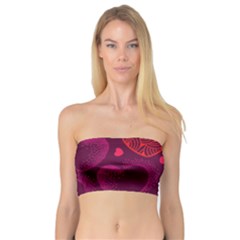 Love Heart Polka Dots Pink Bandeau Top by Mariart