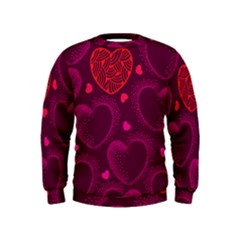 Love Heart Polka Dots Pink Kids  Sweatshirt