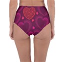 Love Heart Polka Dots Pink Reversible High-Waist Bikini Bottoms View4