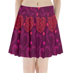 Love Heart Polka Dots Pink Pleated Mini Skirt by Mariart