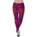 Love Heart Polka Dots Pink Velvet Leggings View1