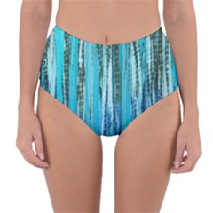 Line Tie Dye Green Kaleidoscope Opaque Color Reversible High-waist Bikini Bottoms