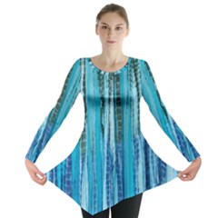 Line Tie Dye Green Kaleidoscope Opaque Color Long Sleeve Tunic  by Mariart