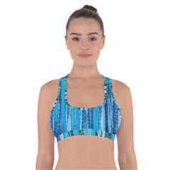 Line Tie Dye Green Kaleidoscope Opaque Color Cross Back Sports Bra by Mariart