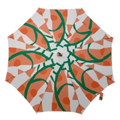 Portraits Plants Carrot Polka Dots Orange Green Hook Handle Umbrellas (small) by Mariart