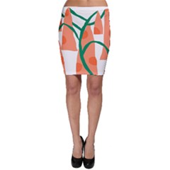 Portraits Plants Carrot Polka Dots Orange Green Bodycon Skirt by Mariart