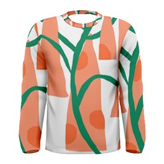 Portraits Plants Carrot Polka Dots Orange Green Men s Long Sleeve Tee