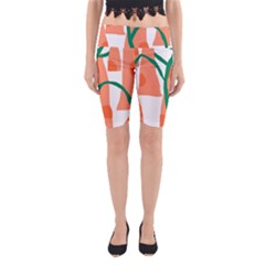 Portraits Plants Carrot Polka Dots Orange Green Yoga Cropped Leggings by Mariart