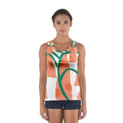 Portraits Plants Carrot Polka Dots Orange Green Women s Sport Tank Top  by Mariart