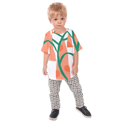 Portraits Plants Carrot Polka Dots Orange Green Kids Raglan Tee by Mariart