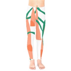 Portraits Plants Carrot Polka Dots Orange Green Kids  Leggings 