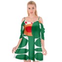 Portraits Plants Sunflower Green Orange Flower Cutout Spaghetti Strap Chiffon Dress View1