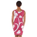 Pink Hawaiian Flower White Wrap Front Bodycon Dress View2