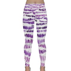 Original Feather Opaque Color Purple Classic Yoga Leggings